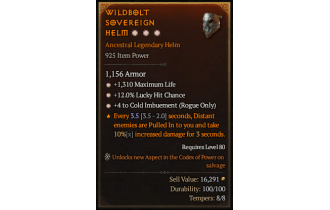 Legendary Helm[Rogue | *4 ColdImbue | *12 LHC | *1310 Life]