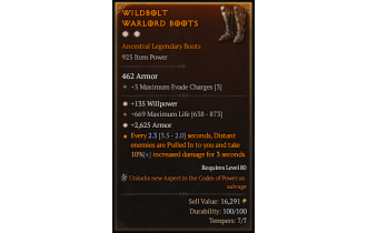 Legendary Boots[*2625 Armor | *135 WP | 669 Life]