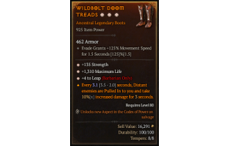 Legendary Boots[Barbarian | *4 Leap | *135 STR | *1310 Life]