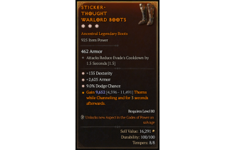 Legendary Boots[*2625 Armor | *9 Dodge | *135 DEX]