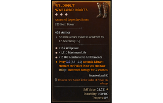 Legendary Boots[*15 ResistAll | *135 WP | *1310 Life]