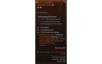 Legendary One-Handed Axe[*75 DMG_Crit | *135 STR | *1310 Life]