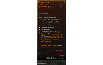 Legendary Two-Handed Axe[*150 DMG_Crit | *90 DMG | *2620 Life]