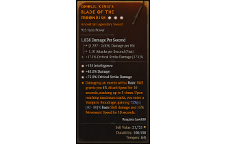 Legendary One-Handed Sword[*75 DMG_Crit | *45 DMG | *135 INT]