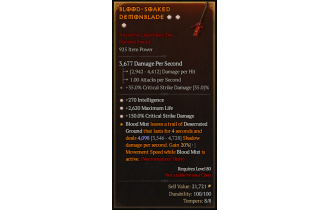 Legendary Two-Handed Sword[*150 DMG_Crit | *270 INT | *2620 Life]