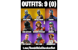 UNIQUE - Blue Squire,  Royale Knight  [9 Skins, 7 Axes, 15 Emotes, 10 Gliders and MORE!]