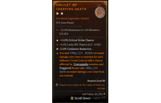 Legendary Amulet[*12 CDR | *12 Crit | 6 LHC]