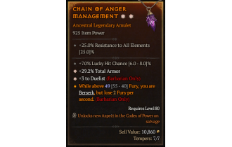 Legendary Amulet[Barbarian | *3 Duelist | *29.2 TA | 7 LHC]