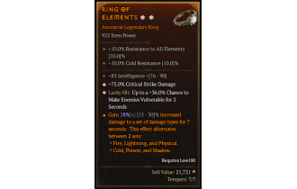 Legendary Ring[*36 LH:Vulnerable | *75 DMG_Crit | 83 INT]