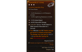 Legendary Ring[*13.5 ATKSPD | *36 LH:Vulnerable | *60 DMG_Vulnerable]