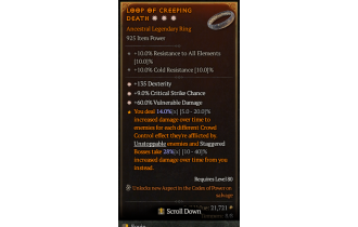 Legendary Ring[*9 Crit | *60 DMG_Vulnerable | *135 DEX]