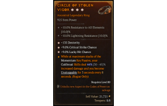 Legendary Ring[*9 Crit | *9 LHC | *135 DEX]