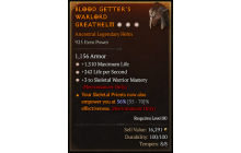 Legendary Helm[Necromancer | *3 SkelWarrior | *1310 Life | *242 LpS]