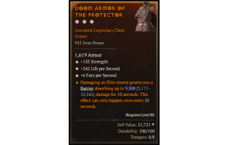 Legendary Chest Armor[*6 FpS | *135 STR]