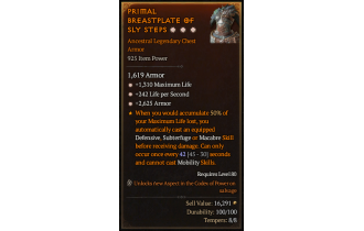 Legendary Chest Armor[*2625 Armor | *1310 Life]