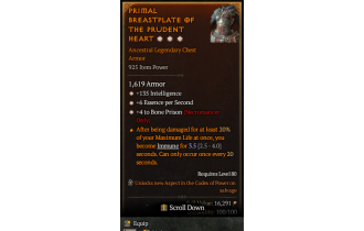 Legendary Chest Armor[*6 ESpS | *135 INT]