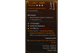 Legendary Boots[Barbarian | *4 WarCry | *135 STR | *60 FR]