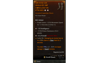 Legendary Boots[Sorcerer | *4 Firewall | *135 INT | 37 PR]