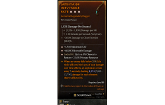 Legendary Dagger[*21 LH:Res | *60 DMG_Vulnerable | *1310 Life]