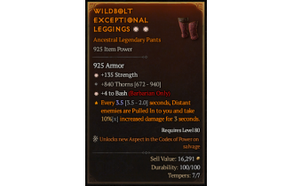 Legendary Pants[Barbarian | *4 Bash | *135 STR]