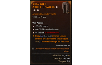 Legendary Pants[Barbarian | *4 Bash | *135 STR | *60 SR]