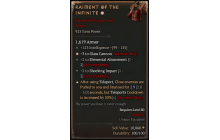 Raiment of the Infinite[STUN 2.9 | *3 GlassCannon | 123 INT | 2 ElementalAttunement | 2 ShockingImpact]