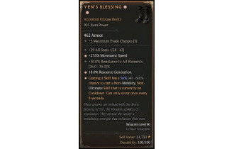 Yen's Blessing[*UNIQUE 56 | *27 MS | *18 RG | 30 ResistAll | 29 ALL]