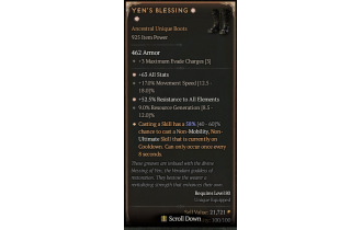 Yen's Blessing[*UNIQUE 58 | *52.5 ResistAll | *63 ALL | 17 MS | 9 RG]