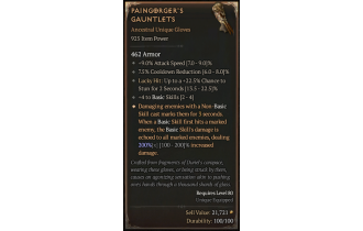 Paingorger's Gauntlets[*DMG 200 | 4 BasicSkills | 7.5 CDR | 9 ATKSPD | 22.5 LH:Stun]