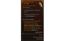 Legendary Amulet[Barbarian | *3 CutToTheBone | 2 HeavyHanded | 805 Life]