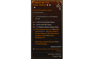 Legendary Amulet[Rogue | *3 WeaponMastery | *12 Crit | *12 LHC]