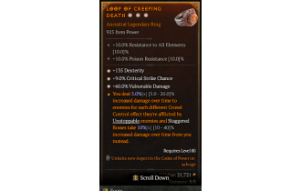 Legendary Ring[*9 Crit | *60 DMG_Vulnerable | *135 DEX]