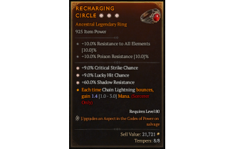 Legendary Ring[*9 Crit | *9 LHC | *60 SR]