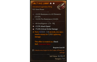 Legendary Ring[*13.5 ATKSPD | *75 DMG_Crit | 84 INT]