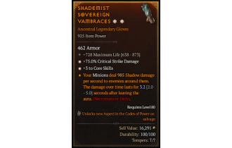 Legendary Gloves[*3 CoreSkills | *75 DMG_Crit | 728 Life]