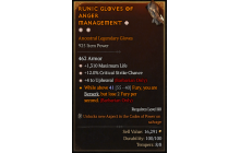 Legendary Gloves[Upheaval | *4 Upheaval | *12 Crit | *1310 Life]