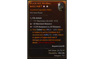 Legendary Helm[*15 ResistAll | *20 MR | 737 Life]