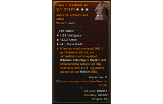 Legendary Chest Armor[Sorcerer | *4 FlameShield | *2625 Armor | *135 INT]