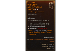 Legendary Boots[Sorcerer | *4 Meteor | *27 MS | 682 Life]