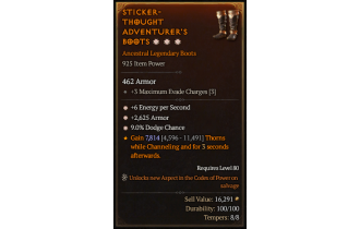 Legendary Boots[*2625 Armor | *9 Dodge | *6 ENpS]