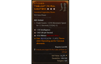 Legendary Boots[Sorcerer | *4 Meteor | *135 INT]