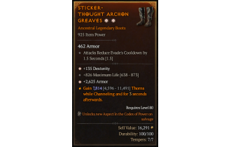 Legendary Boots[*2625 Armor | *135 DEX | 826 Life]