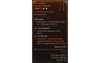 Legendary Boots[Sorcerer | *4 Blizzard | *135 INT | 36 PR]