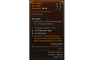 Legendary Boots[Necromancer | *4 BoneSpirit | *27 MS]