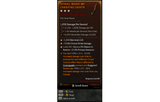 Legendary Wand[*21 LH:Res | *75 DMG_Crit | *1310 Life]