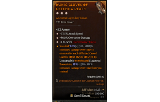 Legendary Gloves[Sever | *4 Sever | *13.5 ATKSPD | *90 DMG_Overpower]