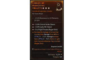 Legendary Amulet[Rogue | *3 FrigidFinesse | *12 Crit | *12 LHC]