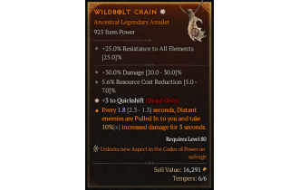 Legendary Amulet[Druid | *3 QS | 30 DMG | 5.6 RCR]