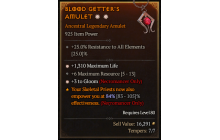 Legendary Amulet[Necromancer | *3 Gloom | *1310 Life | 6 MR]