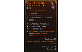 Legendary Amulet[Barbarian | *3 CutToTheBone | *12 Crit | *12 LHC]